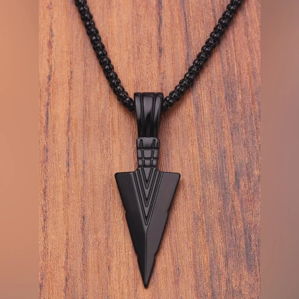 Black Arrow Charm Necklace Unisex